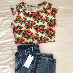 Retro Floral Crop Top